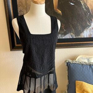 Like New Kobi Halperin Black Embroidered Tank Size S